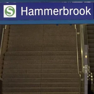 Ein Eingang des S-Bahnhofs Hammerbrook.