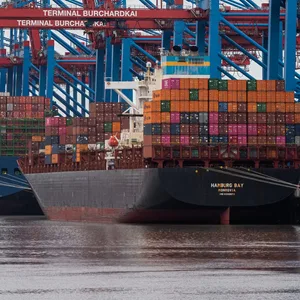 Containerschiffe liegen am Container Terminal Burchardkai