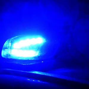 Blaulicht der Polizei leuchtet.