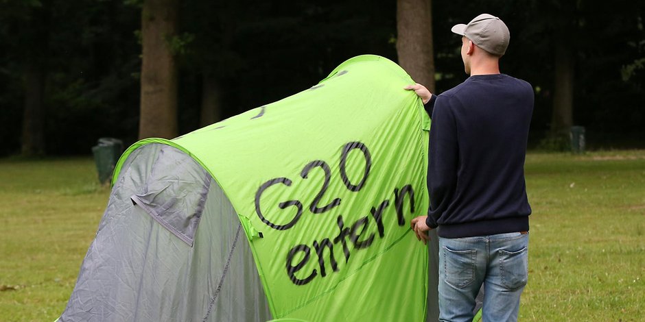 Juni 2017: G20-Protestcamp im Volkspark Altona
