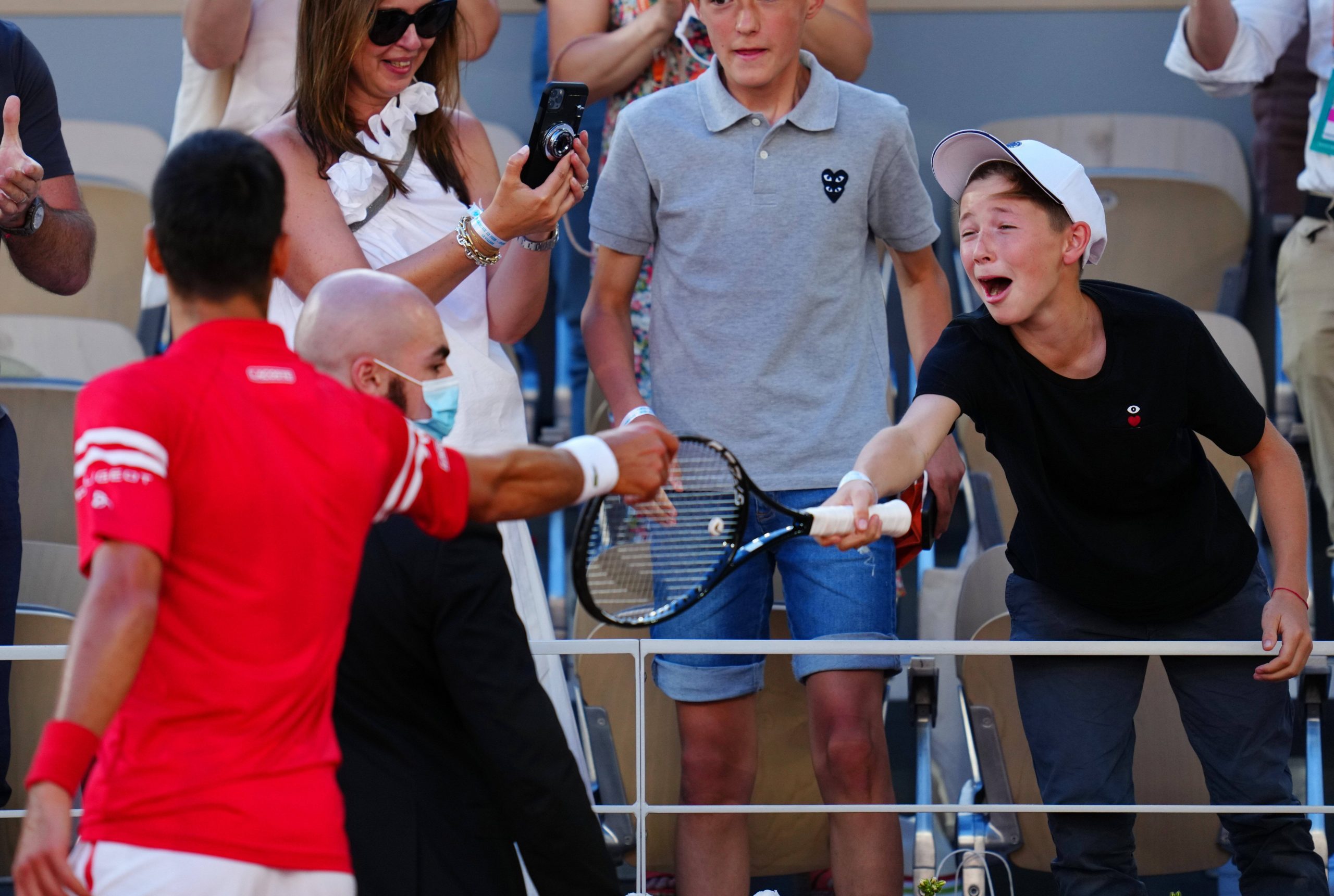 Novak Djokovic mit Fan