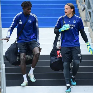Bakery Jatta (l.) und Tom Mickel spielten auch schon zu Bundesliga-Zeiten für den HSV