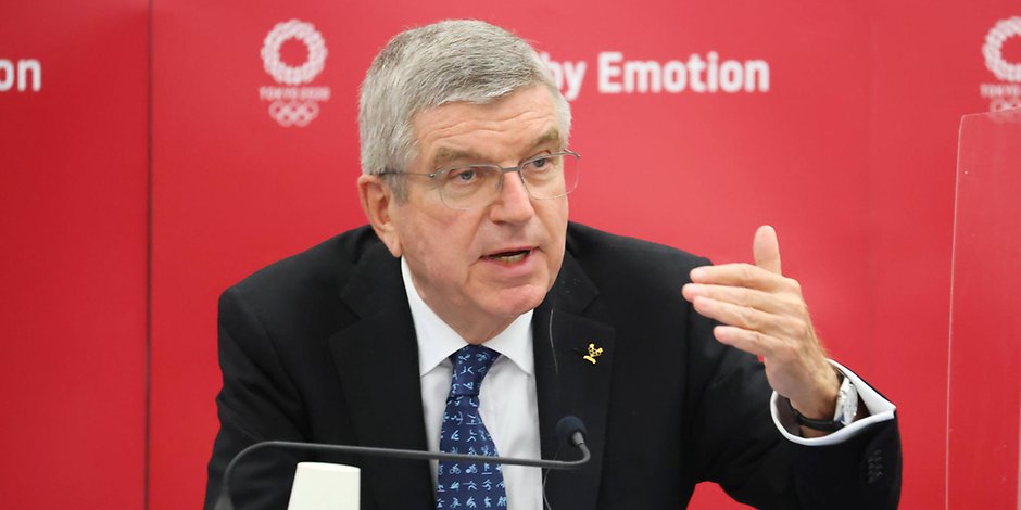 IOC-Präsident Thomas Bach bei einer Pressekonferenz