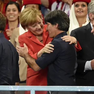 Angela Merkel und Joachim Löw, hier nach dem WM-Triumph in Rio 2014.