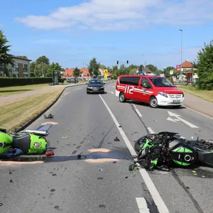 Die am Unfall beteiligten Motorräder.