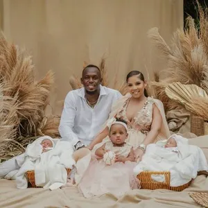 Usain Bolt mit Frau und Kindern