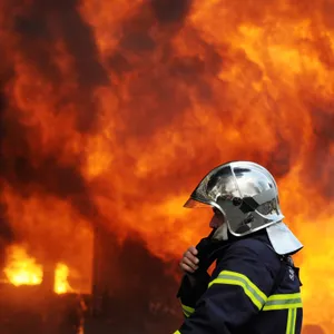 Ein französischer Feuerwehrmann im Einsatz (Archivbild)