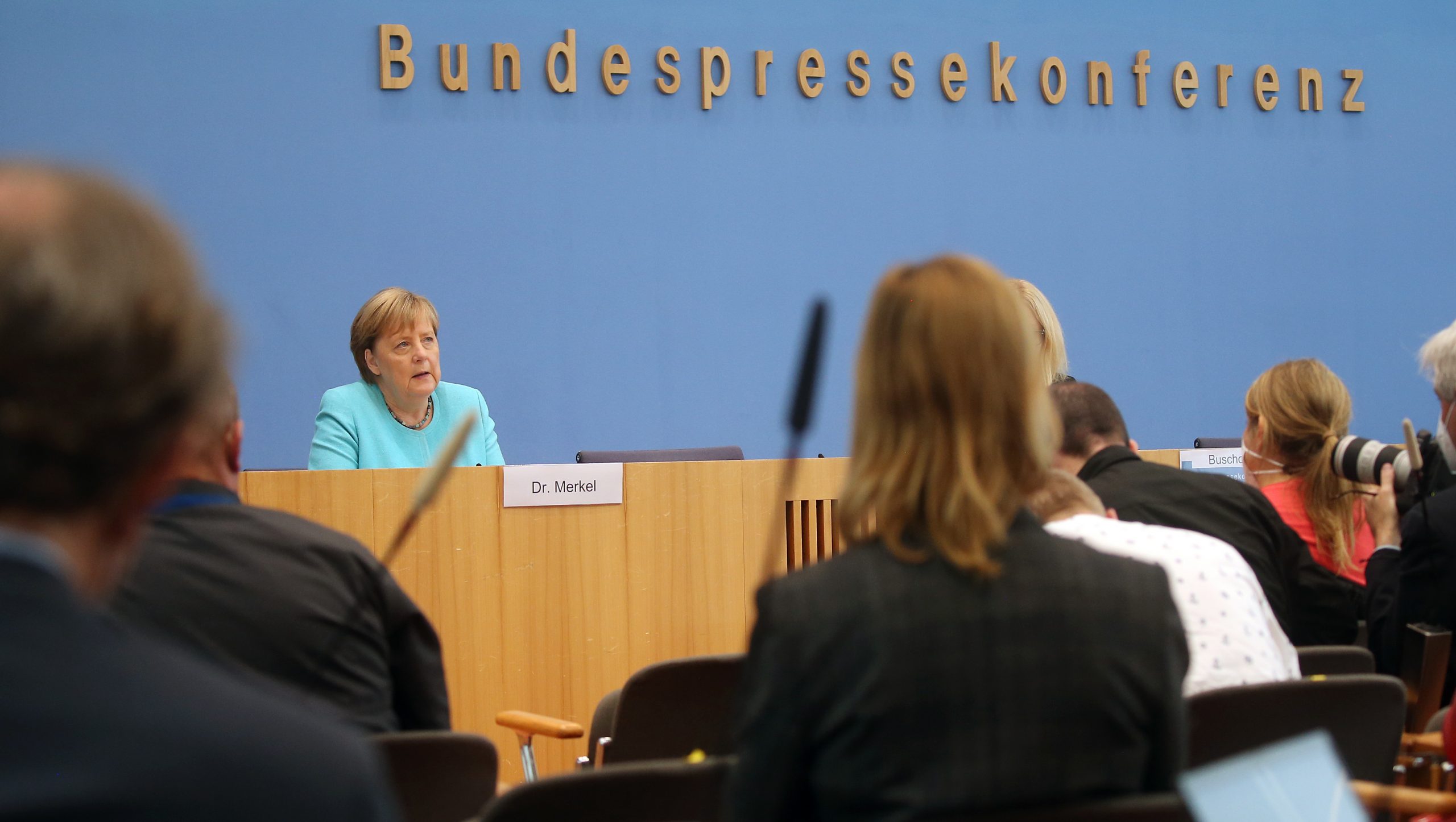 Bundeskanzlerin Angela Merkel (CDU) bei ihrer letzten Sommer-Pressekonferenz am Donnerstag.