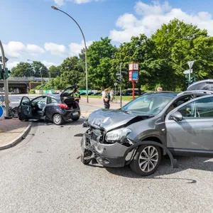 Die Unfallstelle in Hamburg-Barmbek.