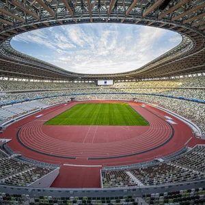 Leeres Olympiastadion in Tokio