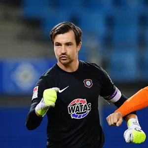 Aue Rekordspieler Martin Männel (l., 436 Pflichtspiele) und Ex-Kiezkicker Sören Gonther freuen sich auf das Spiel gegen St. Pauli.