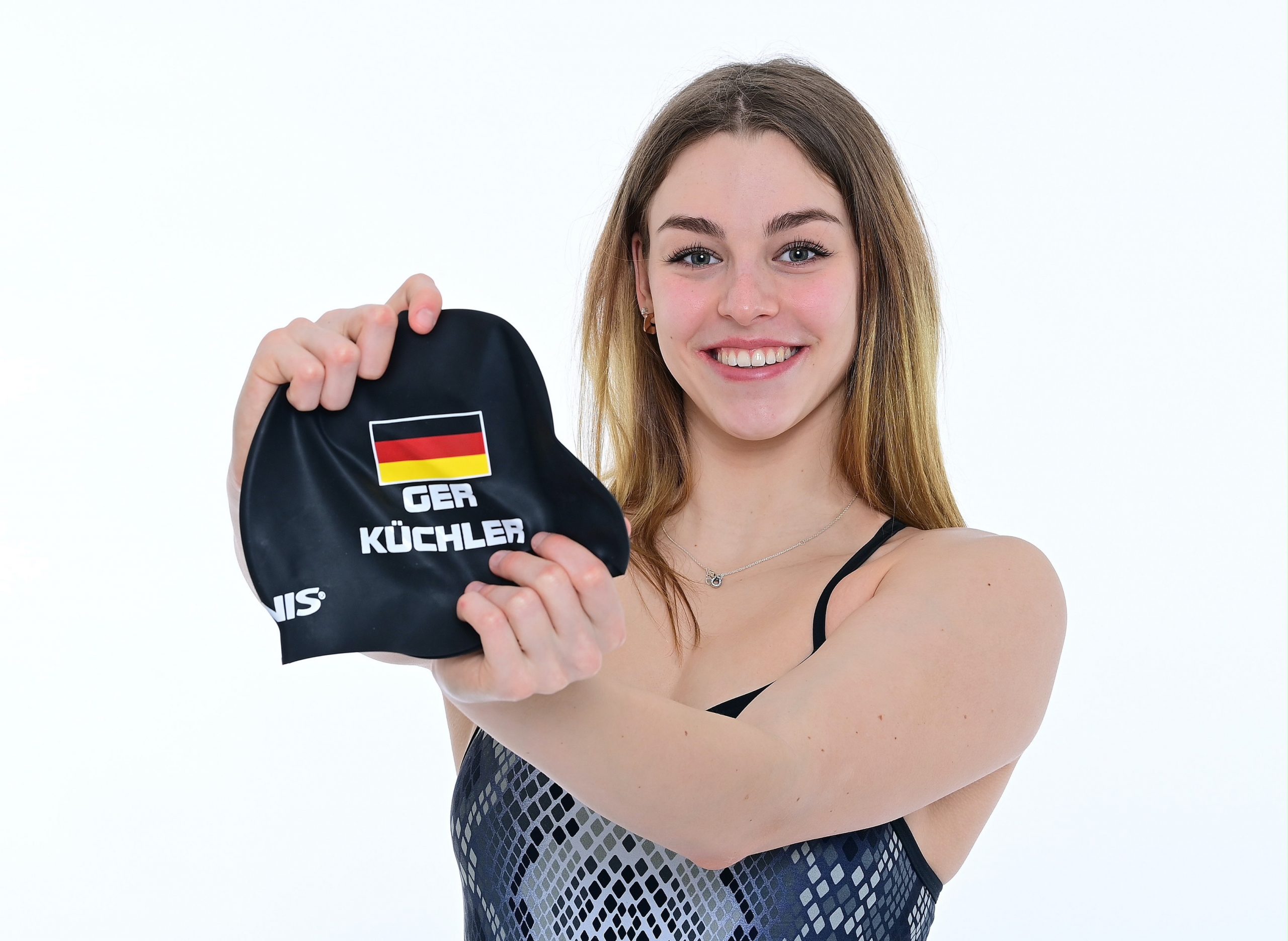 Hannah Küchler mit Deutschland-Kappe