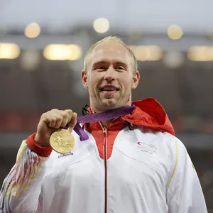 2012 gewann Robert Harting in London Olympia-Gold – jetzt wirbt der Diskuswerfer für Berlin als Austragungsort 2036.