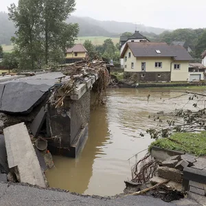Ein Bild der Zerstörung: Der Ort Schuld in Rheinland-Pfalz wurde durch das Hochwasser komplett verwüstet.