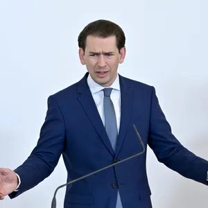 Österreichs Kanzler Sebastian Kurz (ÖVP) bei einer Pressekonferenz im Juli.