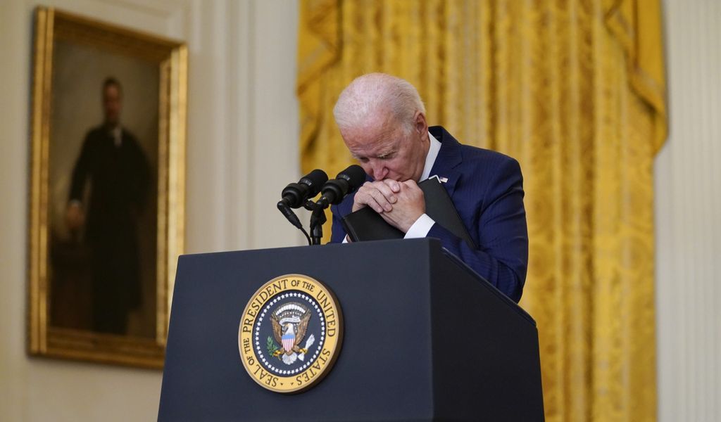 US-Präsident Joe Biden während seiner Ansprache nach dem Terroranschlag am Kabuler Flughafen.
