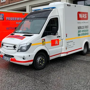 Der neue E-Rettungswagen der Hamburger Feuerwehr.