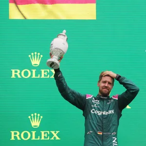 Sebastian Vettel kann seinen zweiten Platz beim Ungarn-GP selbst kaum fassen