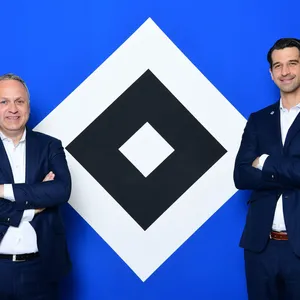 Die HSV-Vorstände Frank Wettstein (l.) und Jonas Boldt