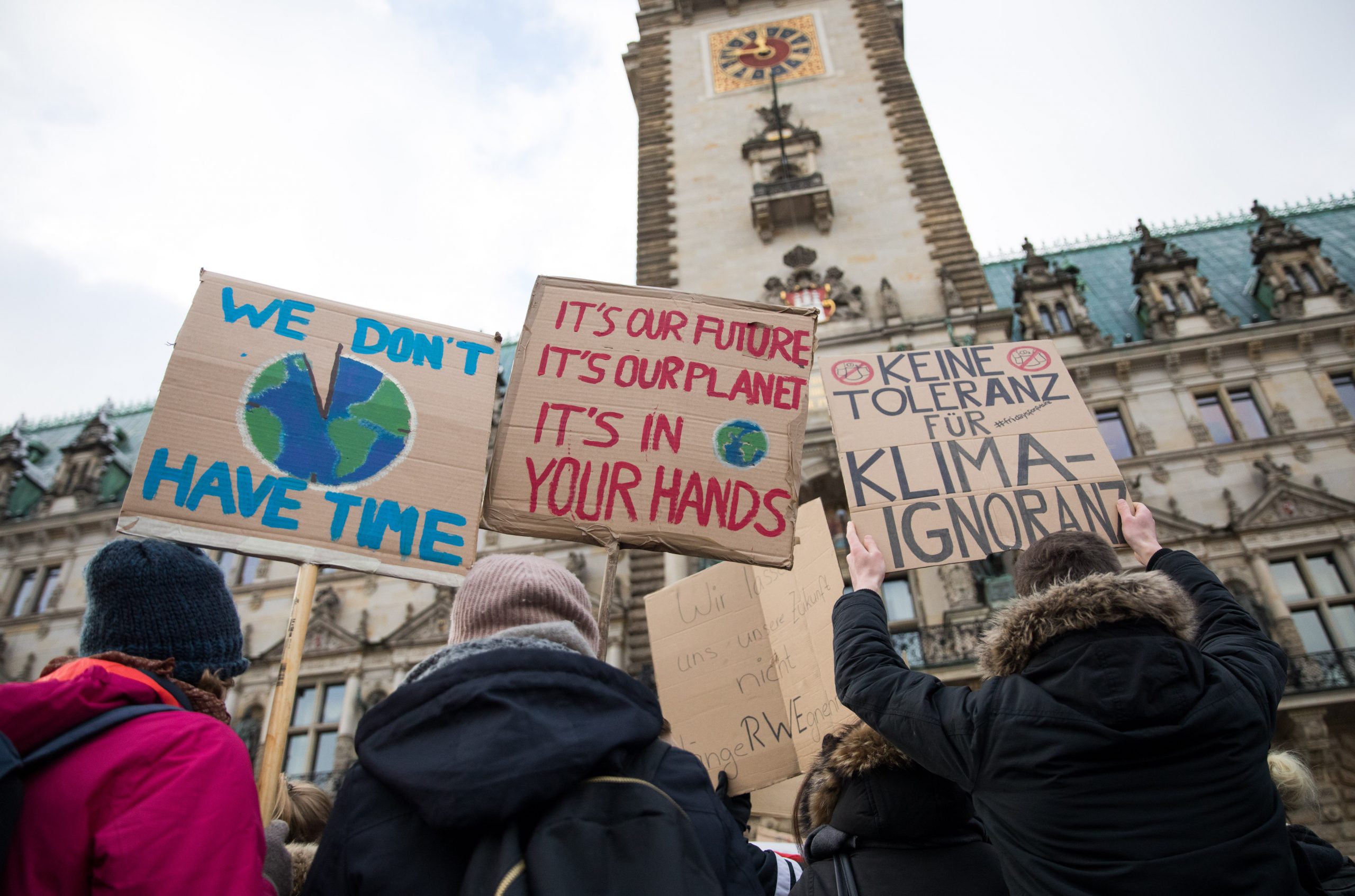 Klimaprotest vor Hamburger Rataus