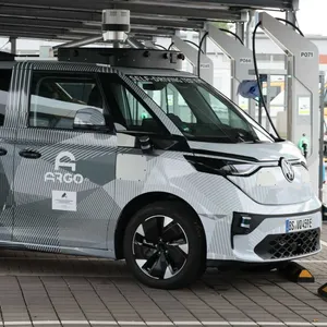 Der erste Prototyp für das autonome Ridesharing in Hamburg auf dem Betriebshof von Moia in Wandsbek.