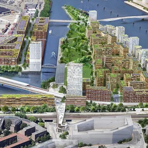 So könnte der neue Stadtteil Kleiner Grasbrook einmal aussehen.