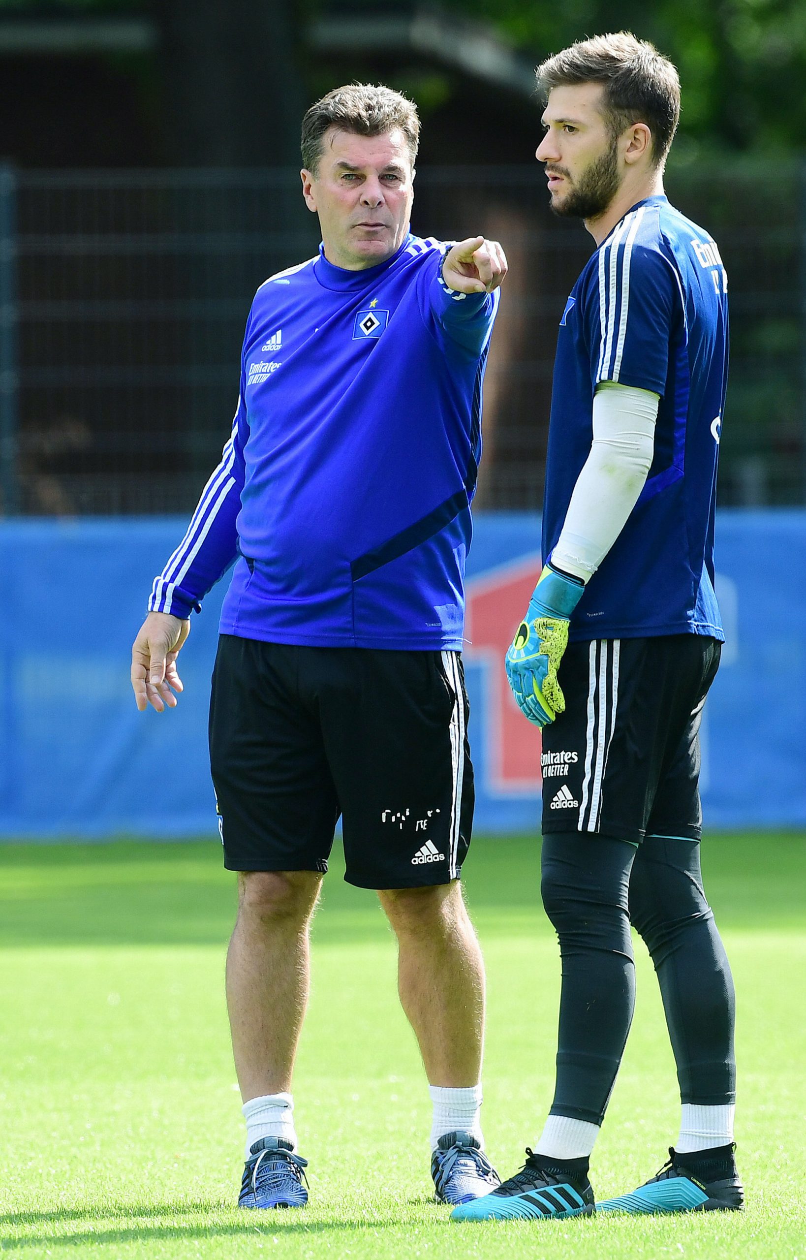 Dieter Hecking (l.) und Daniel Heuer Fernandes beim HSV.