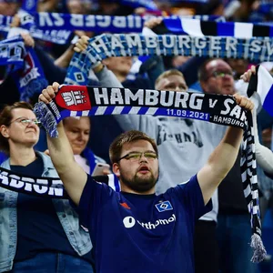 HSV-Fans während der Partie gegen Sandhausen