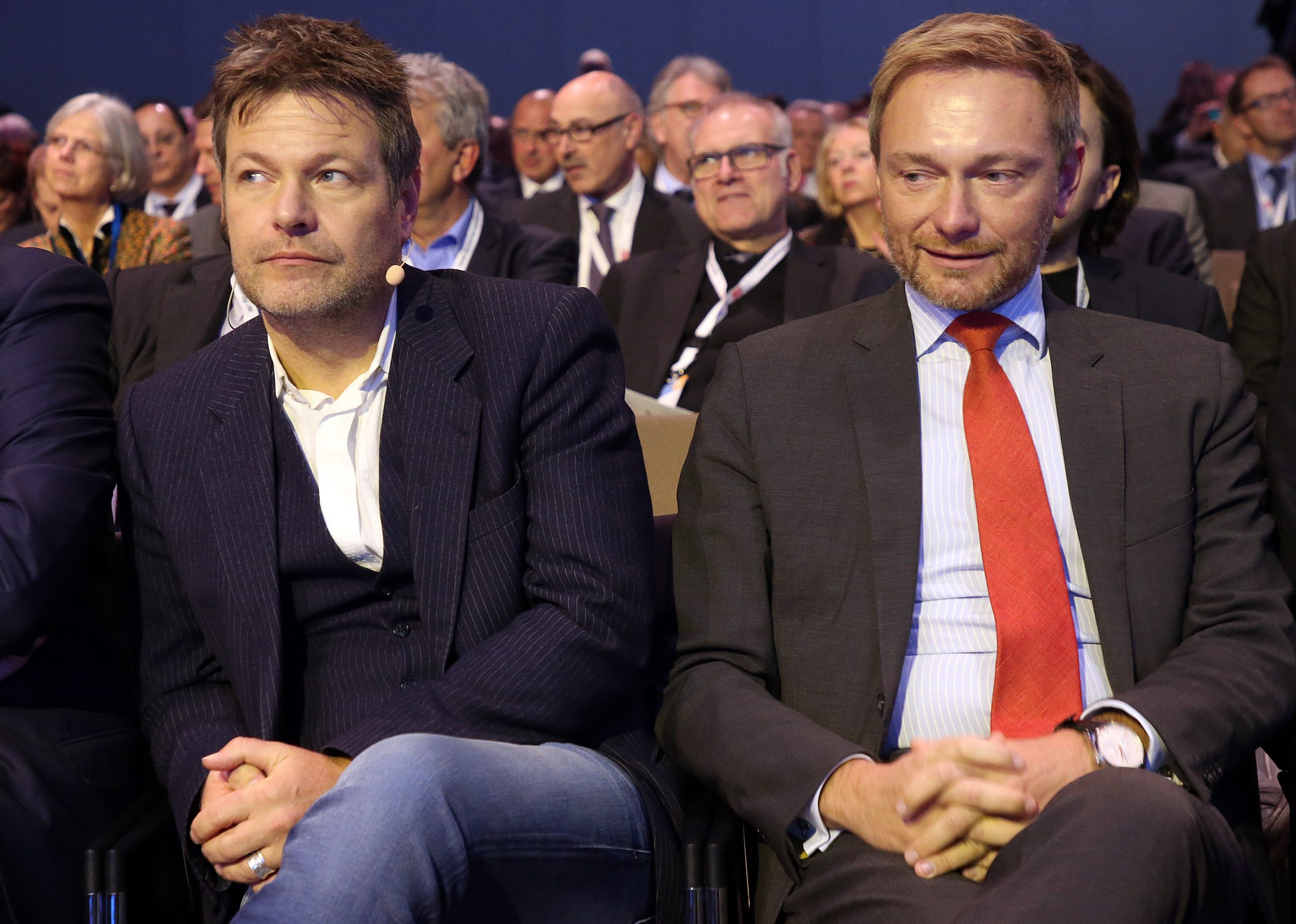 Streiten ums Finanzministerium: Robert Habeck (Grüne, l.) und Christian Lindner (FDP)