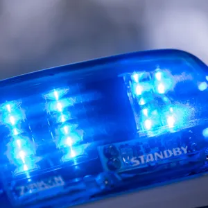 Polizeiauto mit Blaulicht. (Symbolbild)
