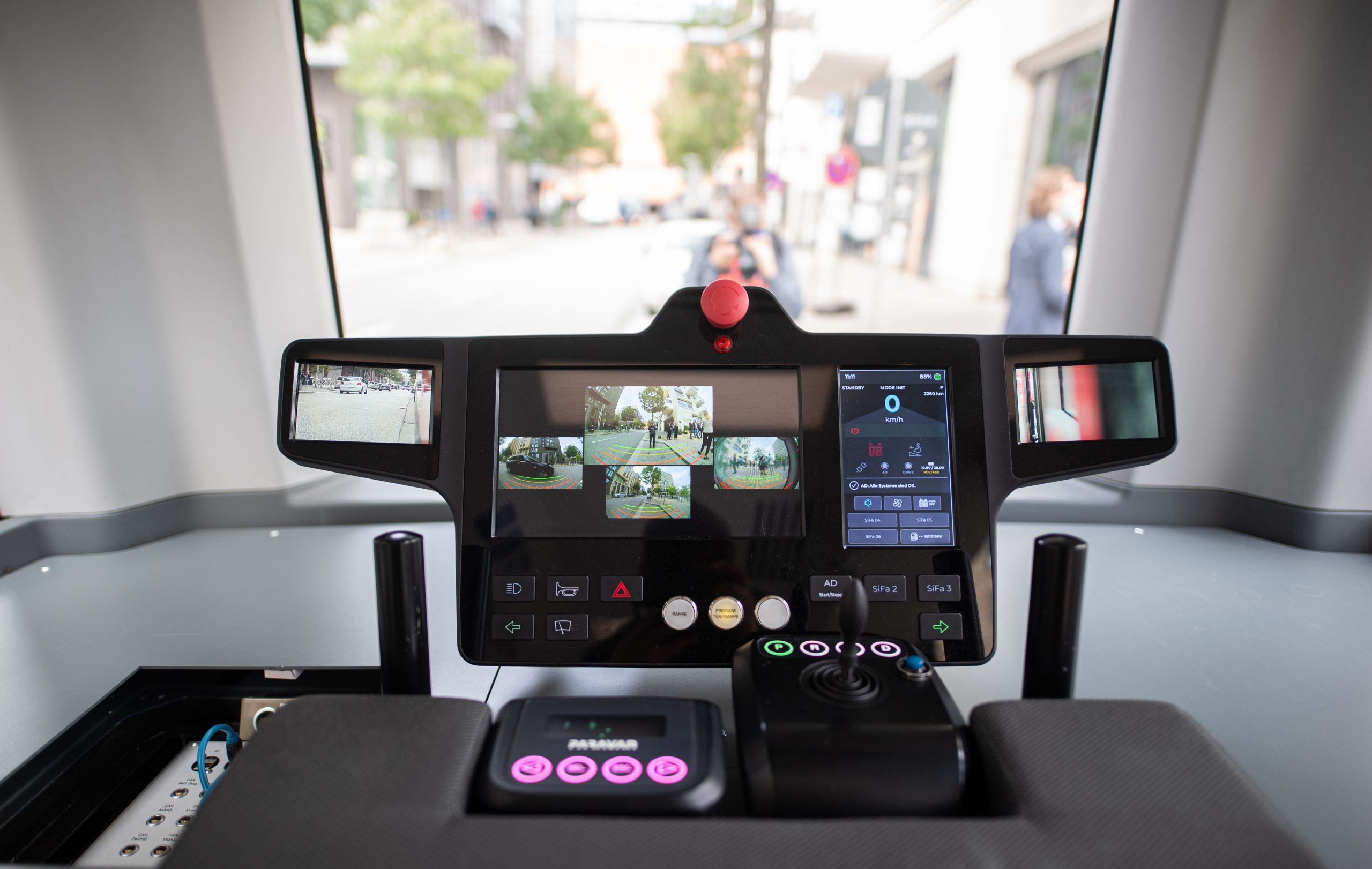 Der Roboter-Minibus „Heat“ in der HafenCity verfügt über eine 360-Grad-Sicht.