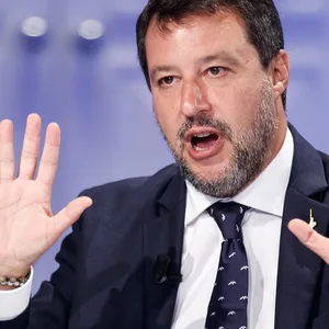 Matteo Salvini bei einem Fernseh-Auftritt.
