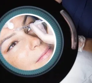 Eine Frau erhält eine Botox-Injektion