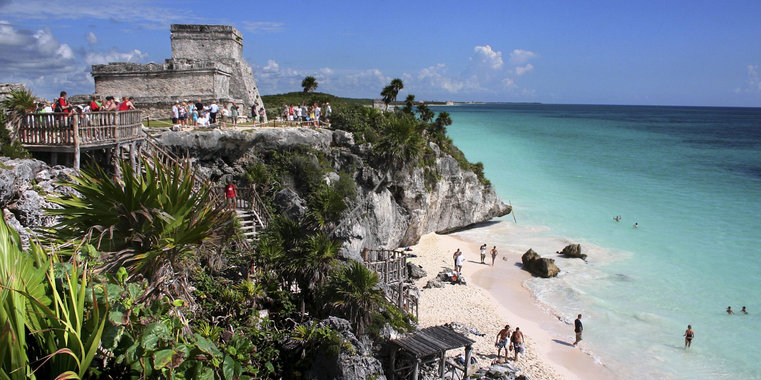Die Maya-Ruinen an der Karibikküste bei Tulum sind ein beliebtes Fotomotiv.