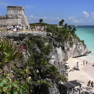 Die Maya-Ruinen an der Karibikküste bei Tulum sind ein beliebtes Fotomotiv.