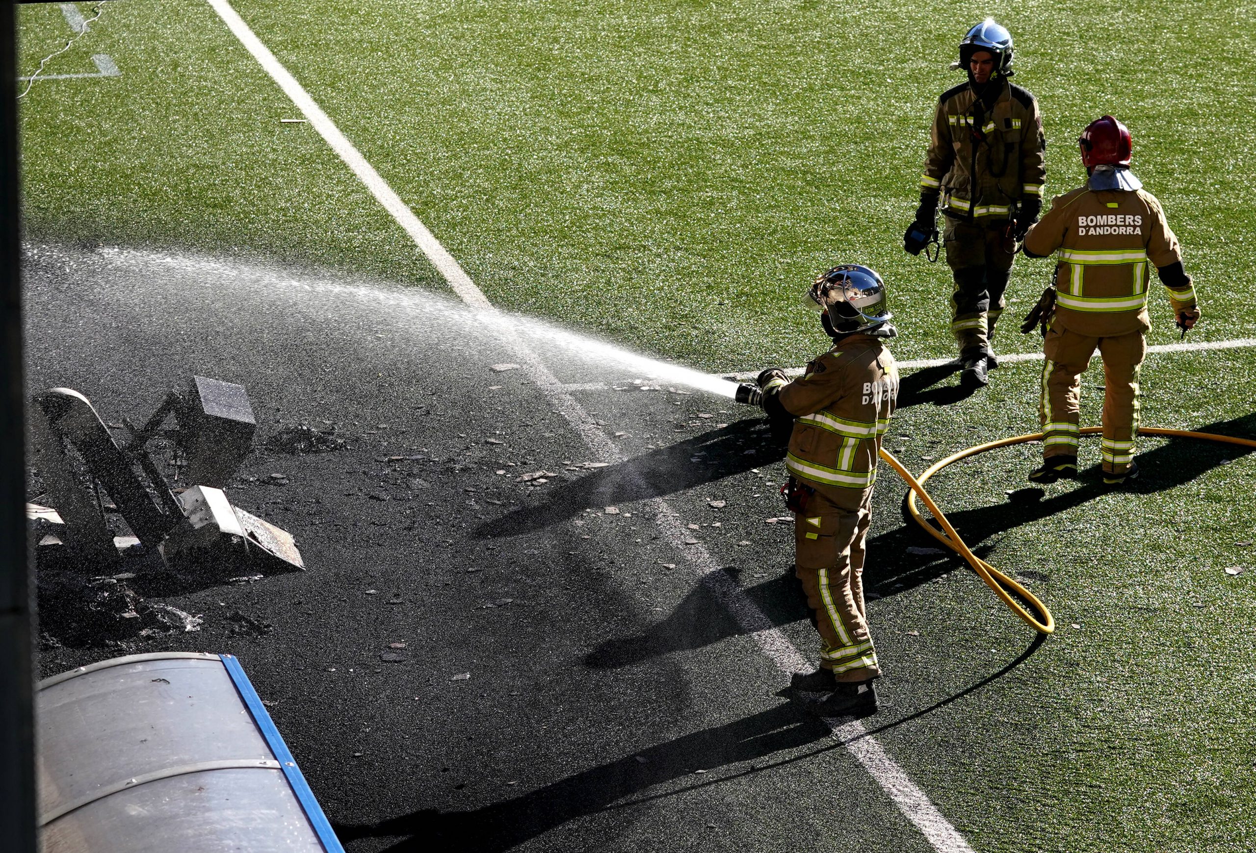 Feuerwehrmann im Nationalstadion Andorras