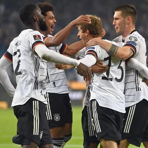 Rüdiger, Gnabry, Müller und Süle jubeln