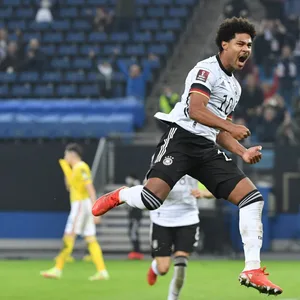 Serge Gnabry dreht jubelnd ab.