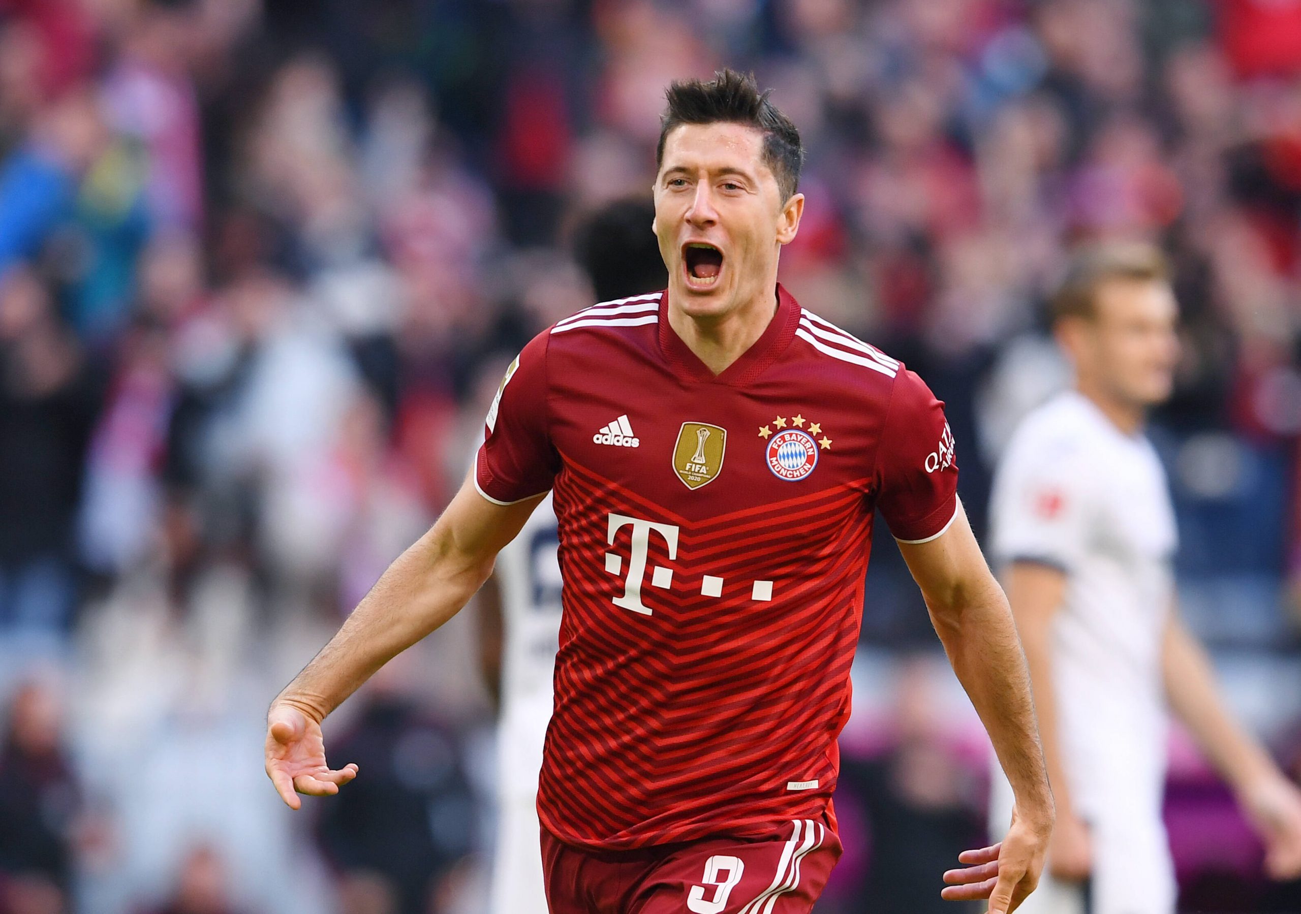 Robert Lewandowski jubelt für den FC Bayern München