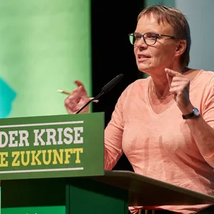 Anja Hajduk (Bündnis 90/Die Grünen) auf dem Kleinen Parteitag der Hamburger Grünen im September.