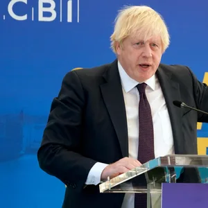 Boris Johnson, Premierminister von Großbritannien, spricht während der Jahrestagung des Industrieverbands CBI.