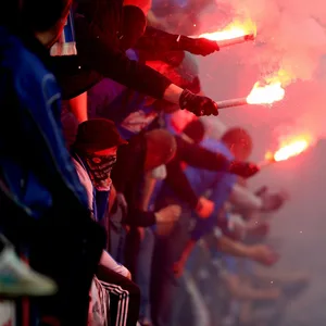 Hansa Rostock Fans mit Pyrotechnik