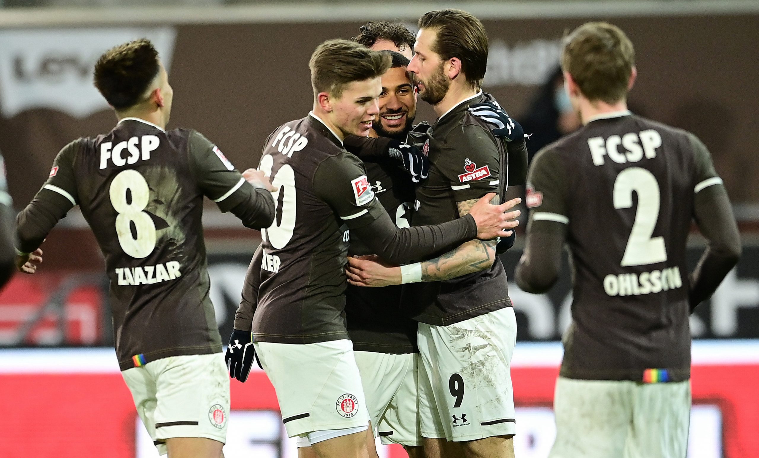 Im Februar freute sich St. Pauli über ein 2:1 gegen Sandhausen.