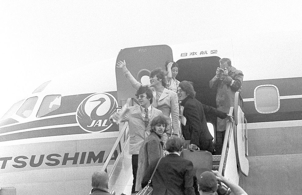 Beatles im Flugzeug