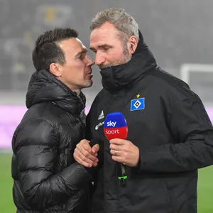 HSV-Trainer Tim Walter (r.) und Karlsruhes Christian Eichner