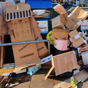 Papier-Container am Hofweg in Uhlenhorst quillen über.