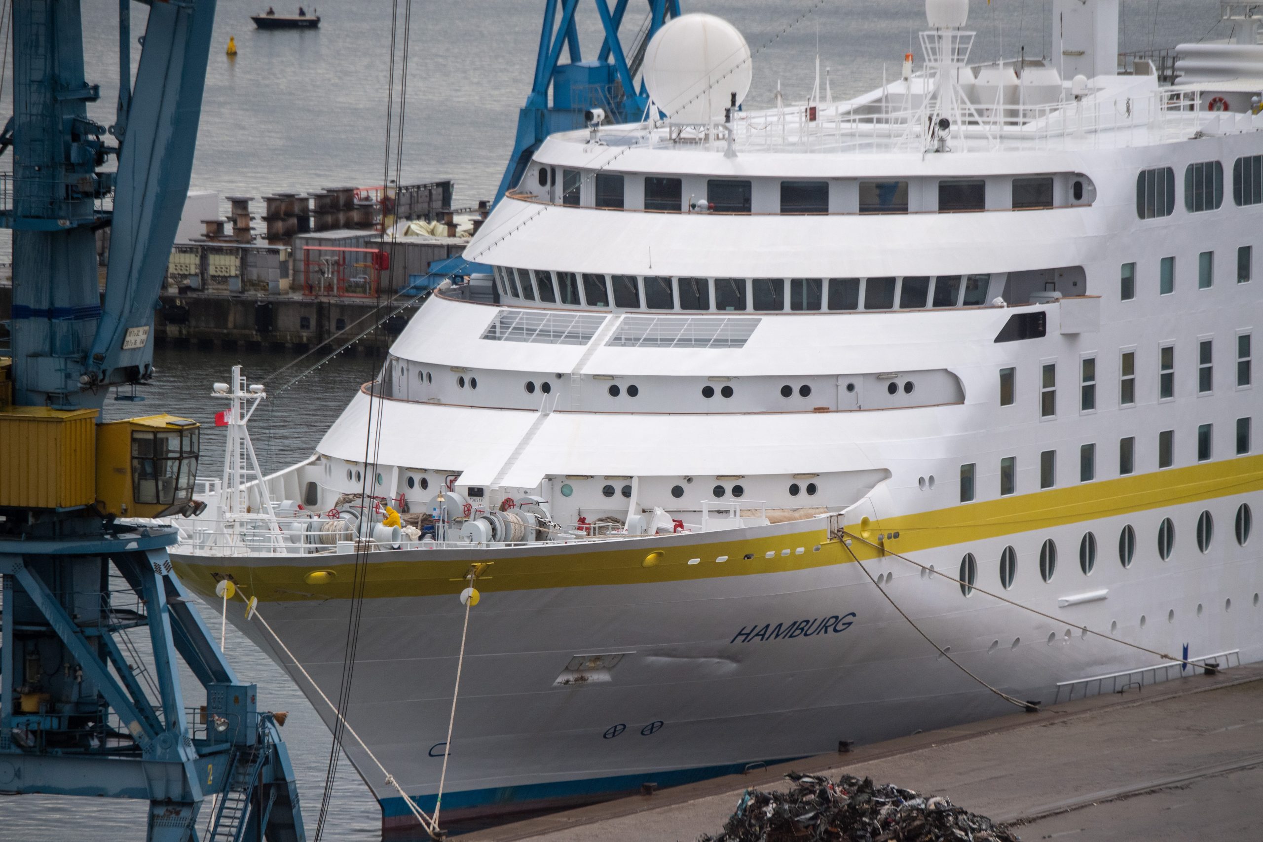 Die „MS Hamburg“ im Oktober im Hafen von Stralsund.