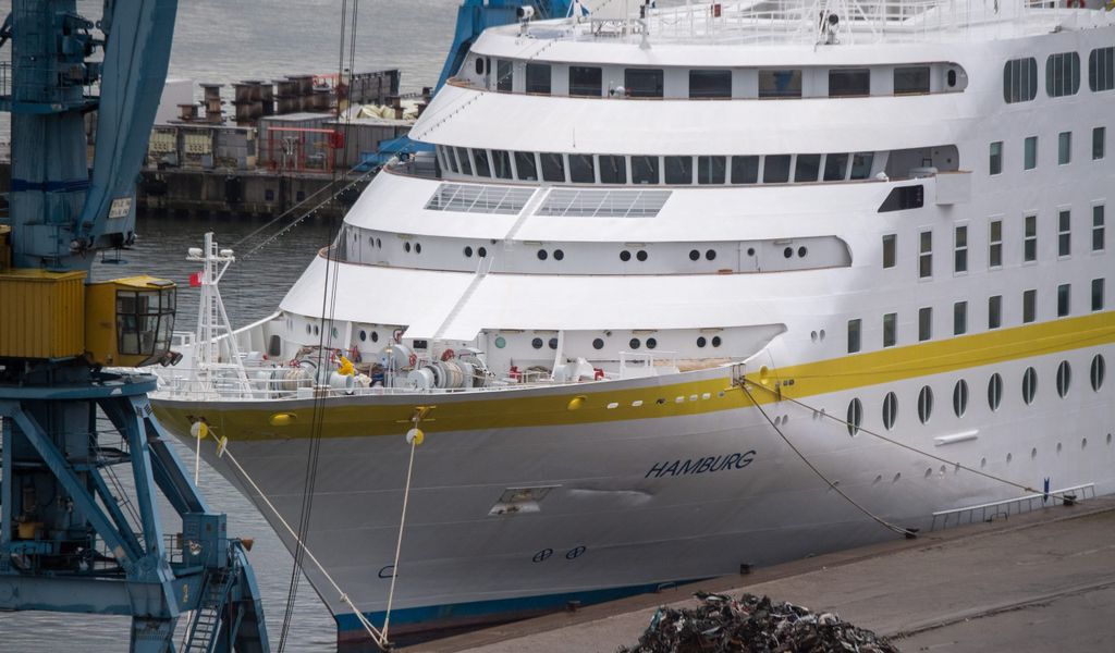 Die „MS Hamburg“ im Oktober im Hafen von Stralsund.