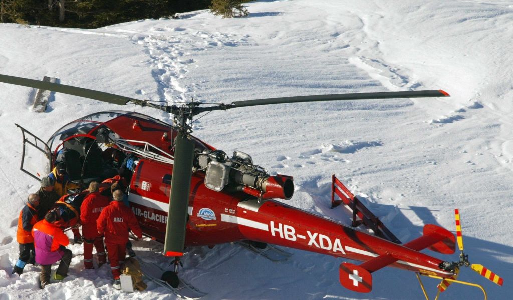Rettungshubschrauber in den Alpen