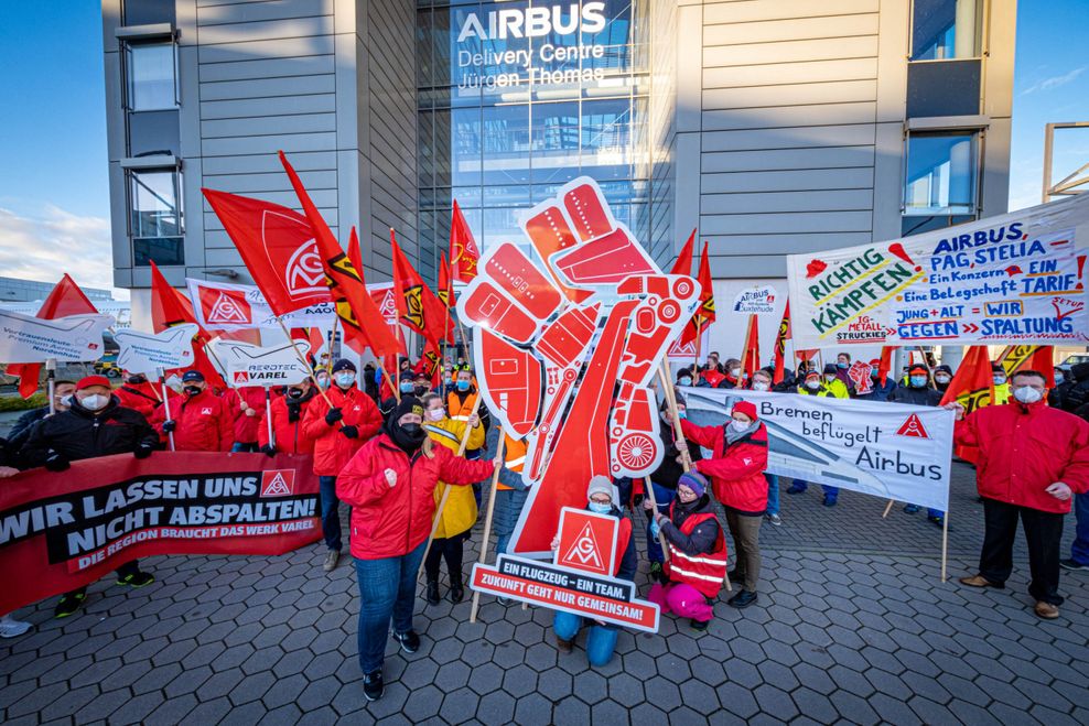 Protest bei Airbus